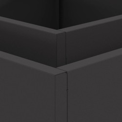 Foyer Carré Noir 60x60x30 cm Acier 