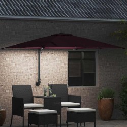 Parasol de jardin Rouge bordeaux 248.5 x 247.5 x 160 cm tissu 