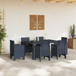 Table de jardin Anthracite 150x100x73 cm en poly rotin 