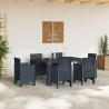 Table de jardin Anthracite 150x100x73 cm en poly rotin 
