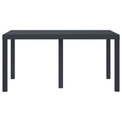 Table de jardin Anthracite 150x100x73 cm en poly rotin 