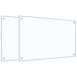 Dosserets de cuisine 2 pcs transparent 80x50 cm verre trempé 