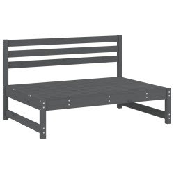 Canapé central de jardin gris 120x80 cm bois de pin massif 