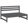 Canapé central de jardin gris 120x80 cm bois de pin massif 