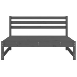 Canapé central de jardin gris 120x80 cm bois de pin massif 