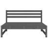 Canapé central de jardin gris 120x80 cm bois de pin massif 