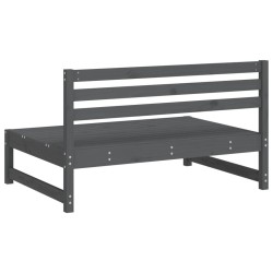Canapé central de jardin gris 120x80 cm bois de pin massif 