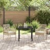 Chaises de jardin 2 pcs avec coussins Beige en poly rattan 