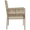 Chaises de jardin 2 pcs avec coussins Beige en poly rattan 