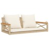 Balancelle avec coussins beige 109x62x40 cm résine tressée 