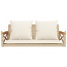 Balancelle avec coussins beige 109x62x40 cm résine tressée 