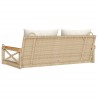Balancelle avec coussins beige 109x62x40 cm résine tressée 