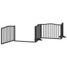 Barrière pour chien porte pliable 6 panneaux noir bois peuplier 