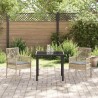 Chaises de jardin 2 pcs avec coussins beige en poly rotin 