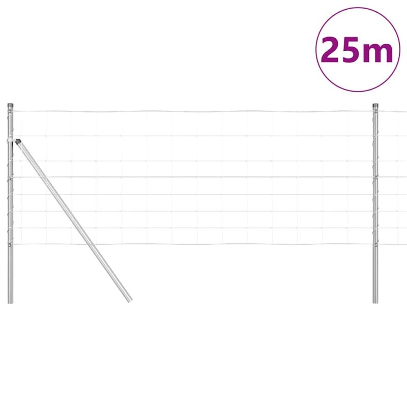 Clôture de champ 0,8 x 25 m en acier galvanisé 
