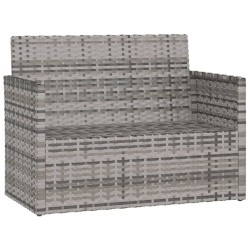 Banc de jardin avec coussins Gris 105 cm Résine tressée 