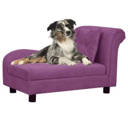 Canapé pour chien avec oreiller Bordeaux 83x44x44 cm Peluche 