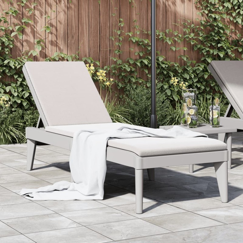Chaise longue gris 186x60x29 cm PP 