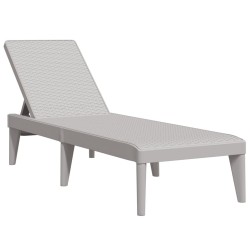 Chaise longue gris 186x60x29 cm PP 