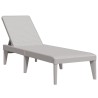 Chaise longue gris 186x60x29 cm PP 