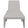 Chaise longue gris 186x60x29 cm PP 