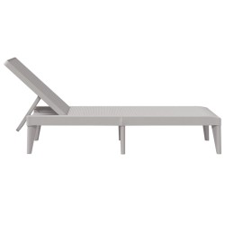 Chaise longue gris 186x60x29 cm PP 