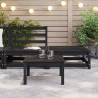 Salon de jardin 2 pcs noir bois de pin massif 