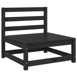 Salon de jardin 2 pcs noir bois de pin massif 