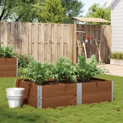 Jardinière marron 150x100 cm bois massif de pin 