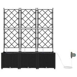 Jardinières de jardin 1 pc Noir 120 x 40 x 142 cm Plastique 