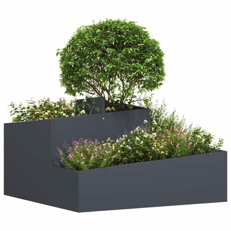 Porte-plante Anthracite 80x80x50 cm Acier laminé à froid 