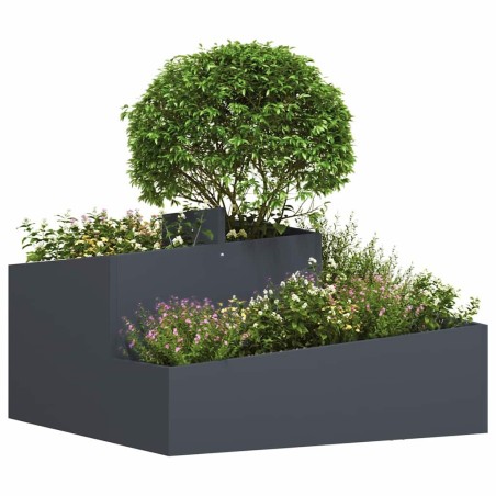 Porte-plante Anthracite 80x80x50 cm Acier laminé à froid 