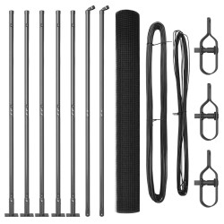 Clôture en fil métallique avec 7 poteaux flangés Gris 1,4 x 10 m Acier 