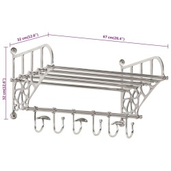 Porte-bagages avec cintres mural aluminium 