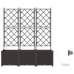 Jardinières de jardin 1 pc Marron 120 x 40 x 142 cm Plastique 