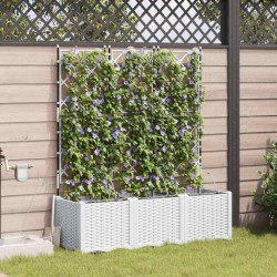 Jardinières de jardin 1 pc Blanc 120 x 40 x 142 cm Plastique 