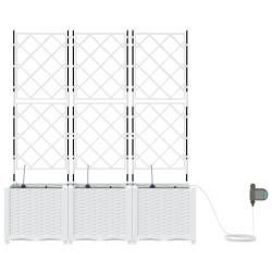 Jardinières de jardin 1 pc Blanc 120 x 40 x 142 cm Plastique 