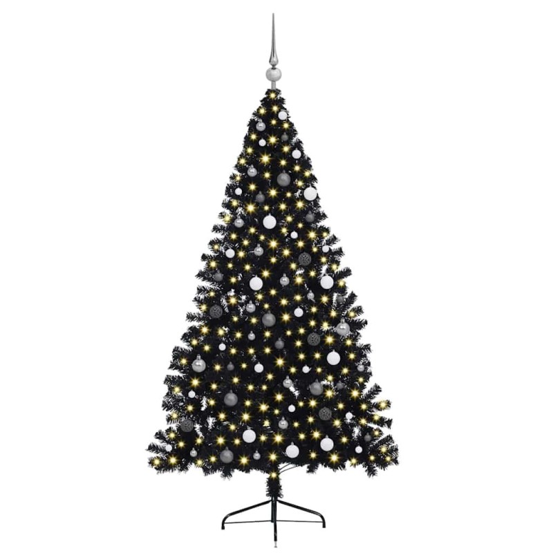 Sapin de Noël artificiel Noir 210 cm PVC 