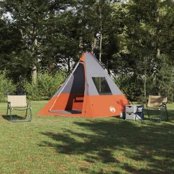 Tente Gris et Orange et Noir 383 x 338 x 217 cm Polyester 