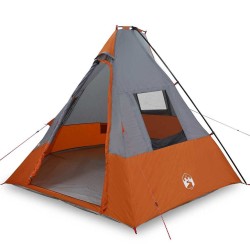 Tente Gris et Orange et Noir 383 x 338 x 217 cm Polyester 