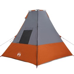 Tente Gris et Orange et Noir 383 x 338 x 217 cm Polyester 