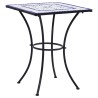 Table de bistro mosaïque Bleu et blanc 60 cm Céramique 