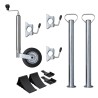 Roue jockey 48 mm avec 2 tubes de support et 3 pinces divisées 