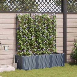 Jardinières de jardin 1 pc Gris 120 x 40 x 142 cm Plastique 
