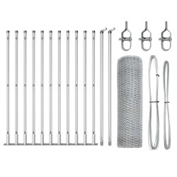 Ensemble de Clôture Pack de 2 Acier Galvanisé 25 x 0,5 m 