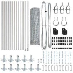 Ensemble de Clôture Pack de 2 Acier Galvanisé 25 x 0,5 m 