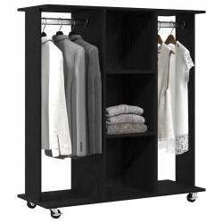 Armoire sur roues Chêne noir 102x38x110 cm Bois d'ingénierie 