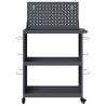 Chariot à outils avec étagère avec roue avec stockage Anthracite 65 x 35 x 111 cm 