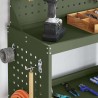 Chariot à outils avec étagère avec roue avec stockage Vert olive 65 x 35 x 111 cm 