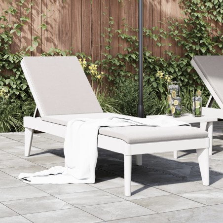 Chaise longue blanc 186x60x29 cm PP 